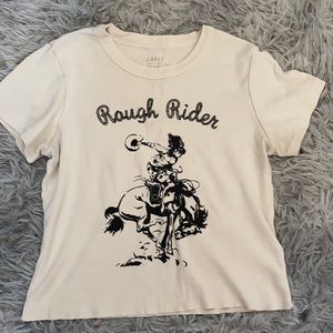 Brandy Melville rough rider crop tee